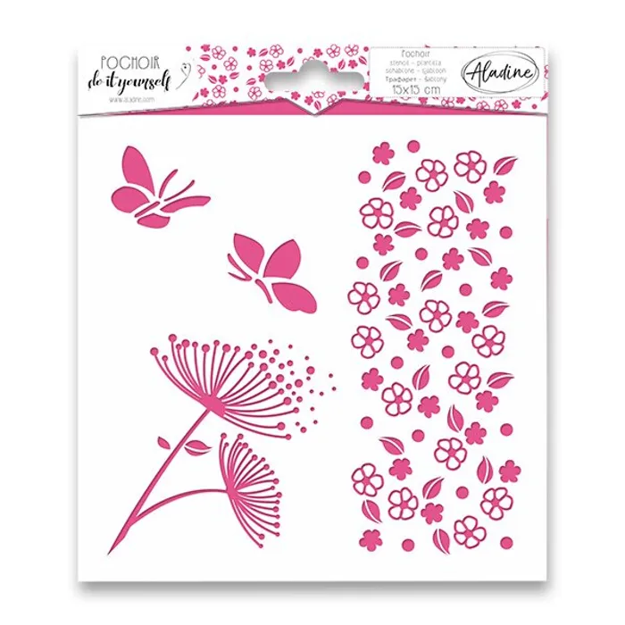 Główne zdjęcie produktu Pochoir Textile - Kytičky 15 x 15 cm