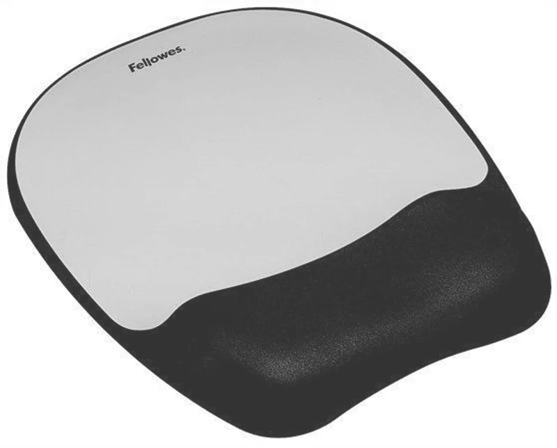 Główne zdjęcie produktu Podložka pod myš "Memory Foam",  šedá, s pěnovou opěrkou zápěstí, FELLOWES
