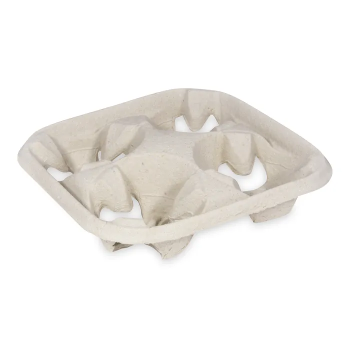 Główne zdjęcie produktu Podnos na 4 kelímky 22 x 22 cm [50 ks]