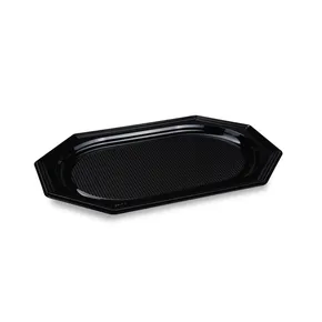 Taca cateringowa (rPET) owalna czarna 45 x 30,2 cm [10 szt]