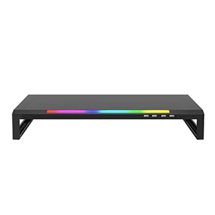 Główne zdjęcie produktu Podstavec pod monitor, DZ-01, 4x USB Hub 2.0, černý, plast, 20 kg nosnost, Marvo, Rainbow
