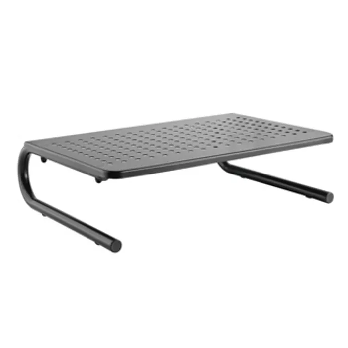 Główne zdjęcie produktu Podstavec pod monitor, prostor pro klávesnici, černý, ocel-plast, 20 kg nosnost, Powerton