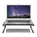 Następne zdjęcie produktu Podstawa pod monitor, miejsce na klawiaturę, czarny, metal/ tworzywo, 20 kg nośność, Powerton, ergo