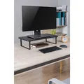 Następne zdjęcie produktu Podstawa pod monitor, łatwy montaż, miejsce na klawiaturę, czarny, metal / płyta mdf, 20 kg nośność, Powerton, ergo