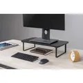 Następne zdjęcie produktu Podstawa pod monitor, łatwy montaż, miejsce na klawiaturę, czarny, metal / płyta mdf, 20 kg nośność, Powerton, ergo