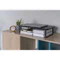 Następne zdjęcie produktu Podstawa pod monitor, łatwy montaż, miejsce na klawiaturę, czarny, metal / płyta mdf, 20 kg nośność, Powerton, ergo