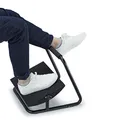 Następne zdjęcie produktu Podstawa ergonomiczna pod nogi, możliwość rozciągnięcia nóg, czarny, stal, 25 kg nośność, Powerton, regulowana wysokość