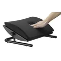 Następne zdjęcie produktu Podstawa ergonomiczna pod nogi, wyjmowana miękka poduszka, czarny, stal, 25 kg nośność, Powerton