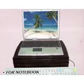 Podstawa pod notebook, regulowany, z wentylatorem, czarno-srebrny, 2 szufladki