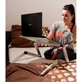 Podstawa pod notebook, obrotowa 360°, srebrna, aluminium-plastik, nośność 10 kg