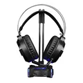 Następne zdjęcie produktu Podświetlany stojak na słuchawki HZ-04, 4x USB 3.0 HUB, czarny, Marvo