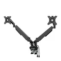 Następne zdjęcie produktu Regulowany uchwyt na 2 monitory, 2-9 Kg, mocowanie na zacisk, 17"-32", USB HUB, 75x75/100x100, czarny