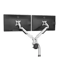 Następne zdjęcie produktu Regulowany uchwyt na 2 monitory, 2-9 Kg, mocowanie na zacisk, 17"-32", USB HUB, 75x75/100x100, czarny