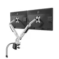 Następne zdjęcie produktu Regulowany uchwyt na 2 monitory, 2-9 Kg, mocowanie na zacisk, 17"-32", USB HUB, 75x75/100x100, czarny