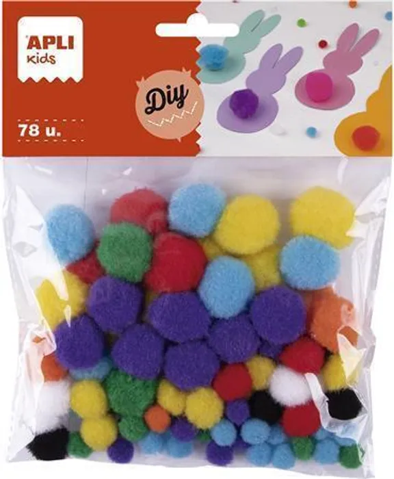 Główne zdjęcie produktu Pom-pom, mix barev, APLI "Creative"