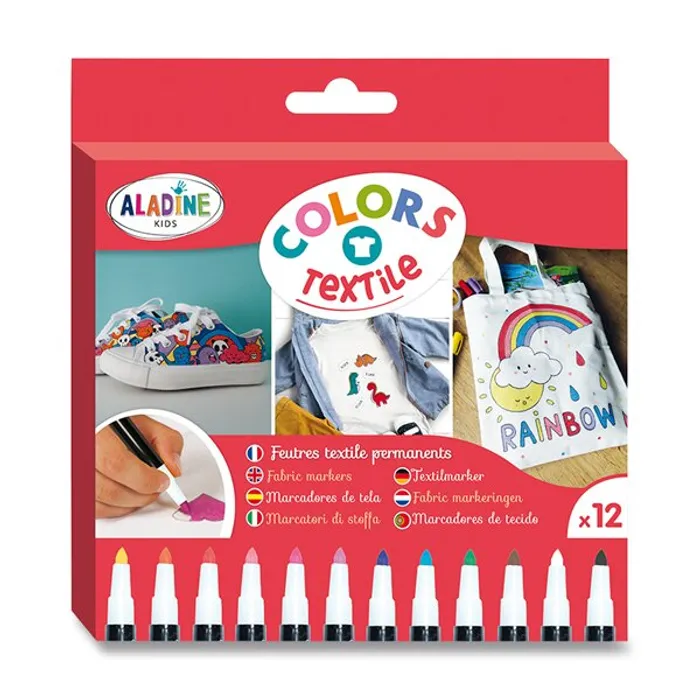 Główne zdjęcie produktu Popisovač Aladine Textile Colors 12 barev