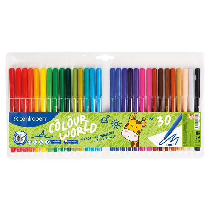 Główne zdjęcie produktu Popisovač CENTROPEN 7550 sada 30 barev (fixy)