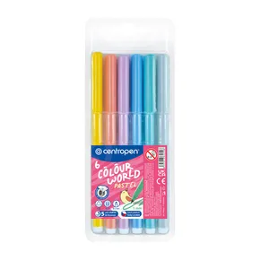 Marker CENTROPEN 7550 zestaw 6 kolorów PASTELOWYCH (markery)