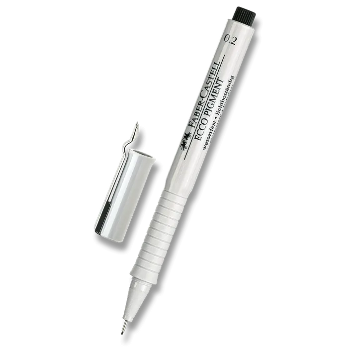 Główne zdjęcie produktu Popisovač Ecco Pigment  0.2, černá Faber Castell (166299)