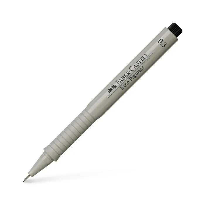 Główne zdjęcie produktu Popisovač Ecco Pigment  0.3, černá Faber Castell (166399)