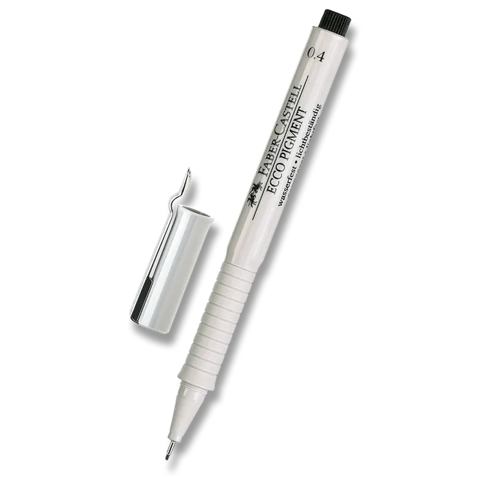 Główne zdjęcie produktu Popisovač Ecco Pigment  0.4, černá Faber Castell (166499)