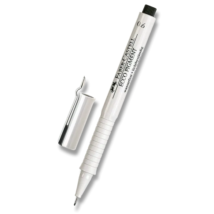 Główne zdjęcie produktu Popisovač Ecco Pigment  0.6, černá Faber Castell (166699)
