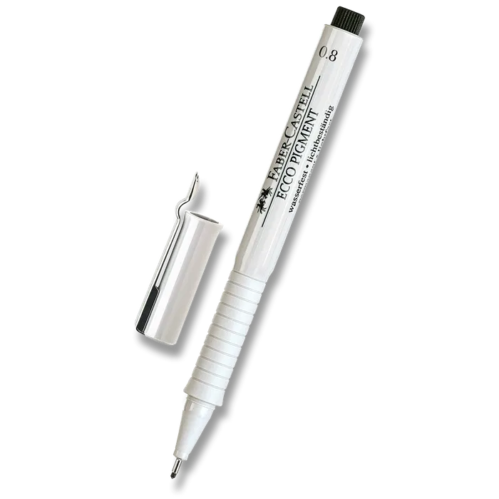 Główne zdjęcie produktu Popisovač Ecco Pigment  0.8, černá Faber Castell (166899)