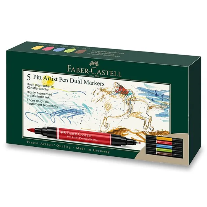 Główne zdjęcie produktu Popisovač Faber-Castell 162005 Pitt Artist Pen Dual Marker sada 5 ks