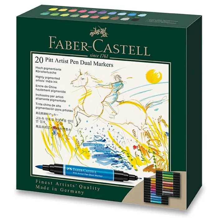 Główne zdjęcie produktu Popisovač Faber-Castell 162020 Pitt Artist Pen Dual Marker sada 20 ks