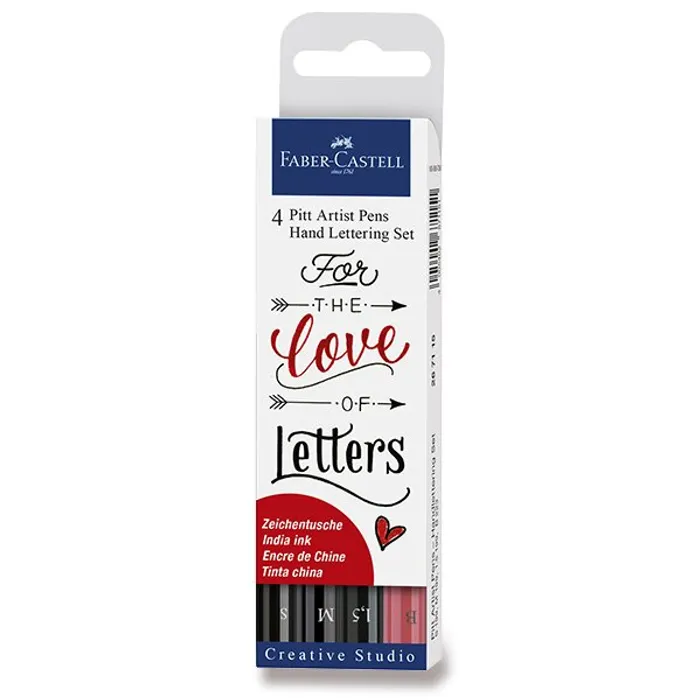 Główne zdjęcie produktu Popisovač Faber-Castell 267115 Pitt Artist Pen Hand Lettering 4 kusy