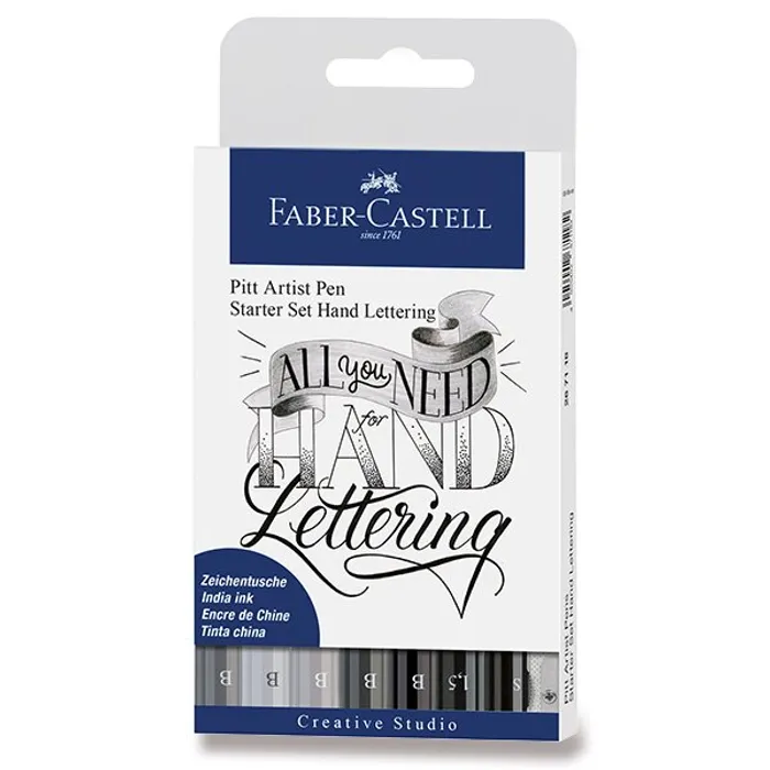 Główne zdjęcie produktu Popisovač Faber-Castell 267118 Pitt Artist Pen Hand Lettering 9 kusů