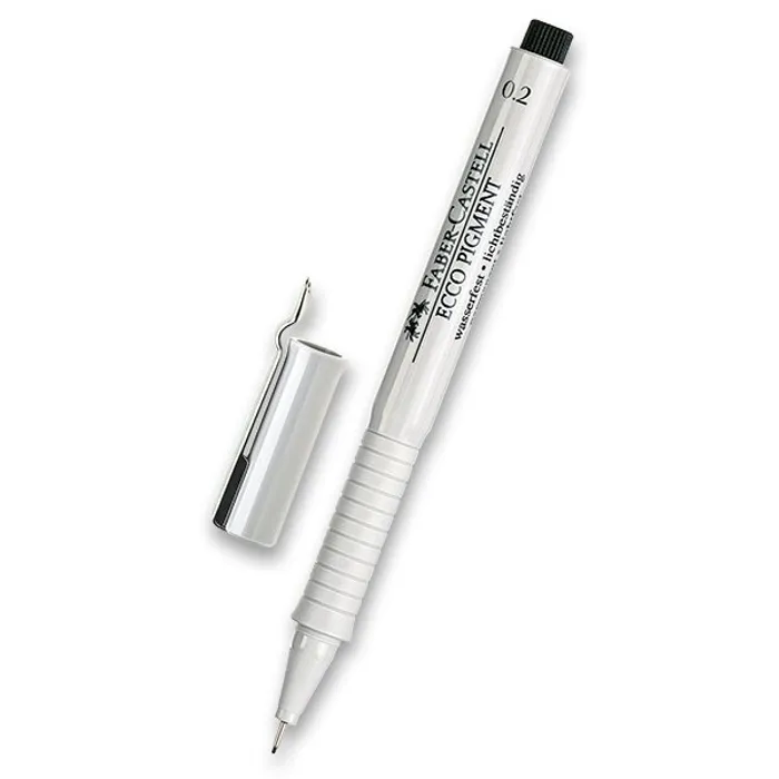 Główne zdjęcie produktu Popisovač Faber-Castell Ecco Pigment - černý 0,2 mm