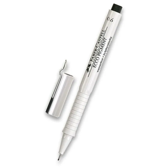Główne zdjęcie produktu Popisovač Faber-Castell Ecco Pigment - černý 0,6 mm