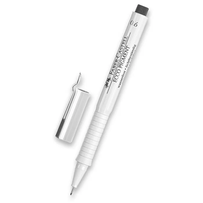 Główne zdjęcie produktu Popisovač Faber-Castell Ecco Pigment - černý 0,6 mm