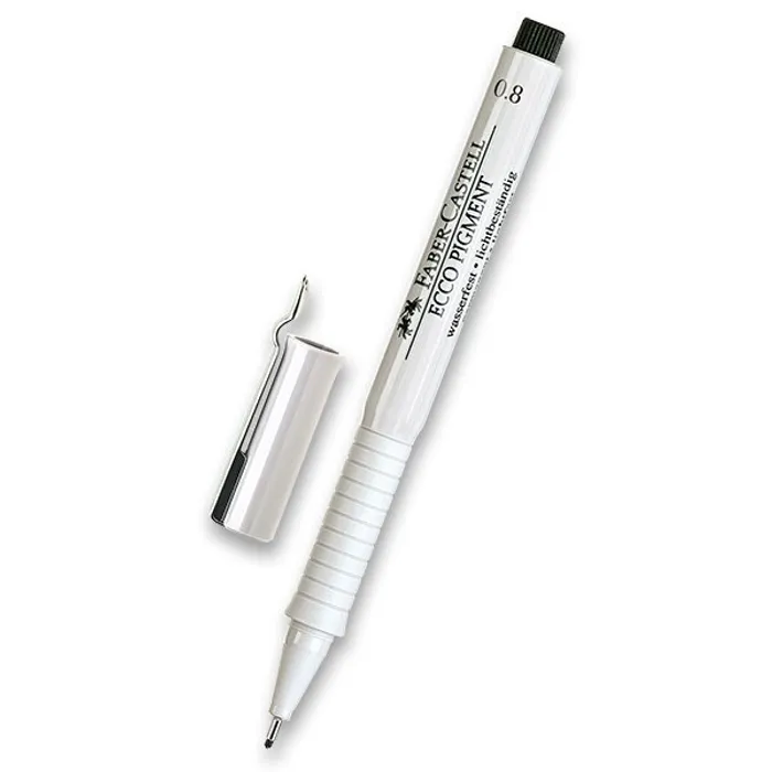 Główne zdjęcie produktu Popisovač Faber-Castell Ecco Pigment - černý 0,8 mm