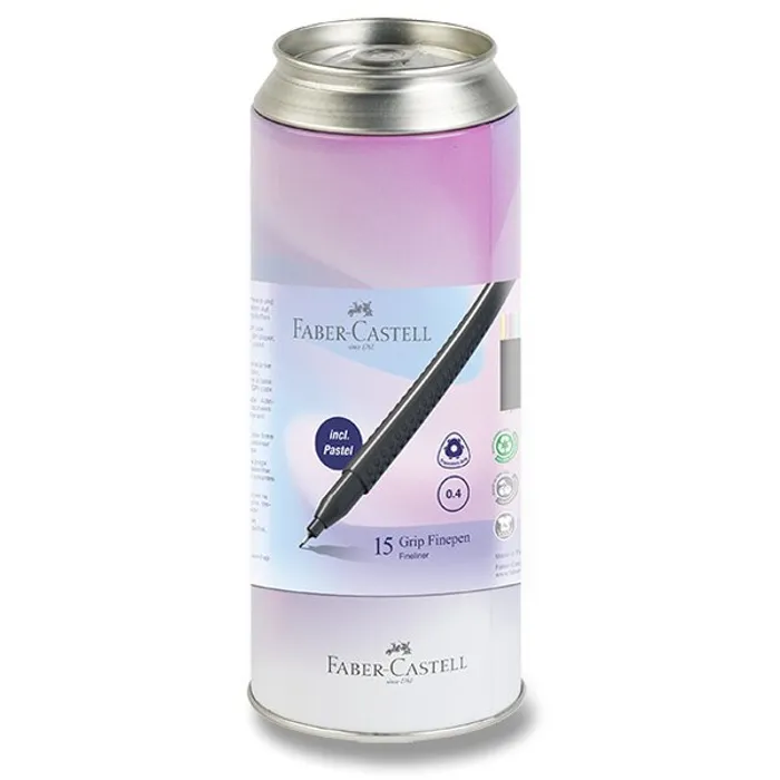 Główne zdjęcie produktu Popisovač Faber-Castell Finepen 15 ks, plechová dóza