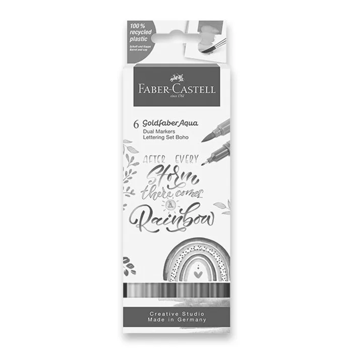 Główne zdjęcie produktu Popisovač Faber-Castell Goldfaber Aqua Dual Marker Lettering Boho sada, 6 barev