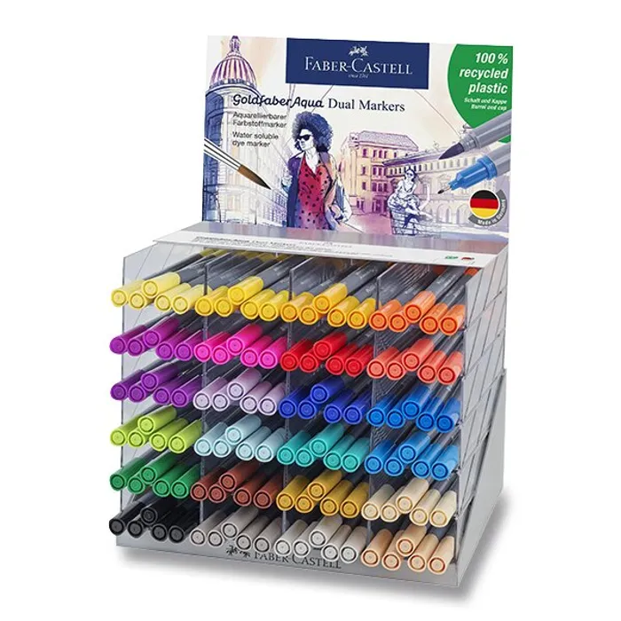 Główne zdjęcie produktu Popisovač Faber-Castell Goldfaber Aqua Dual Marker stojánek, 120 ks