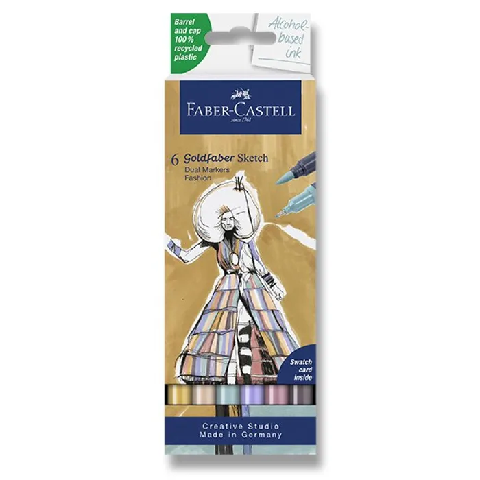 Główne zdjęcie produktu Popisovač Faber-Castell Goldfaber Sketch Dual Marker Fashion sada, 6 barev