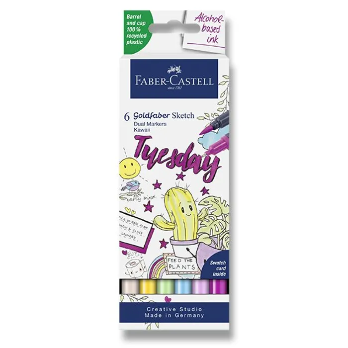 Główne zdjęcie produktu Popisovač Faber-Castell Goldfaber Sketch Dual Marker Kawaii sada, 6 barev