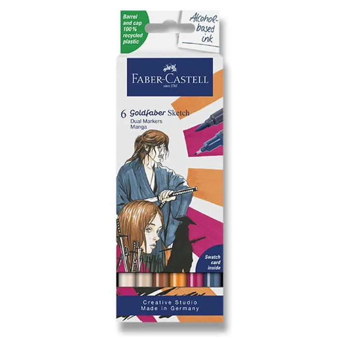 Główne zdjęcie produktu Popisovač Faber-Castell Goldfaber Sketch Dual Marker Manga sada, 6 barev