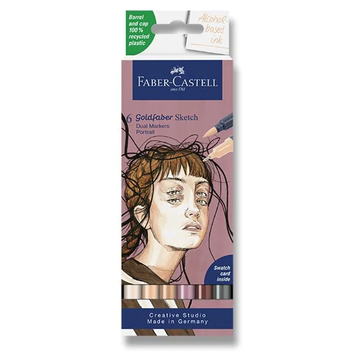 Główne zdjęcie produktu Popisovač Faber-Castell Goldfaber Sketch Dual Marker Portrait sada, 6 barev