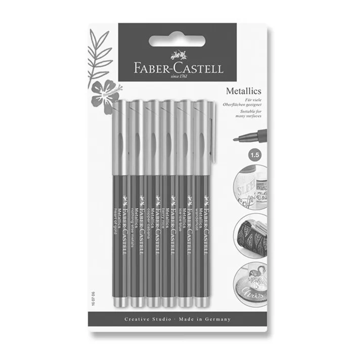 Główne zdjęcie produktu Popisovač Faber-Castell Metallics 6 barev