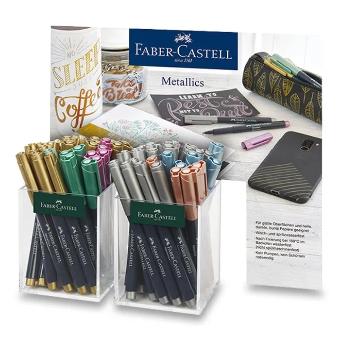 Główne zdjęcie produktu Popisovač Faber-Castell Metallics stojánek, 60 ks