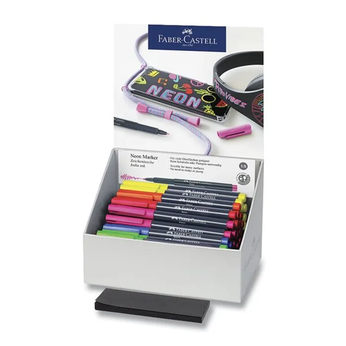 Główne zdjęcie produktu Popisovač Faber-Castell Neon stojánek, 60 ks