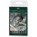 Faber-Castell Pitt Artist Pen Black&Grey zestaw 8 sztuk, różne stalówki, czarny i szary