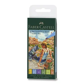 Faber-Castell Pitt Artist Pen Brush 6 szt., końcówka B, letnie odcienie