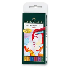 Faber-Castell 167103 Pitt Artist Pen Brush 6 szt., podstawowe kolory