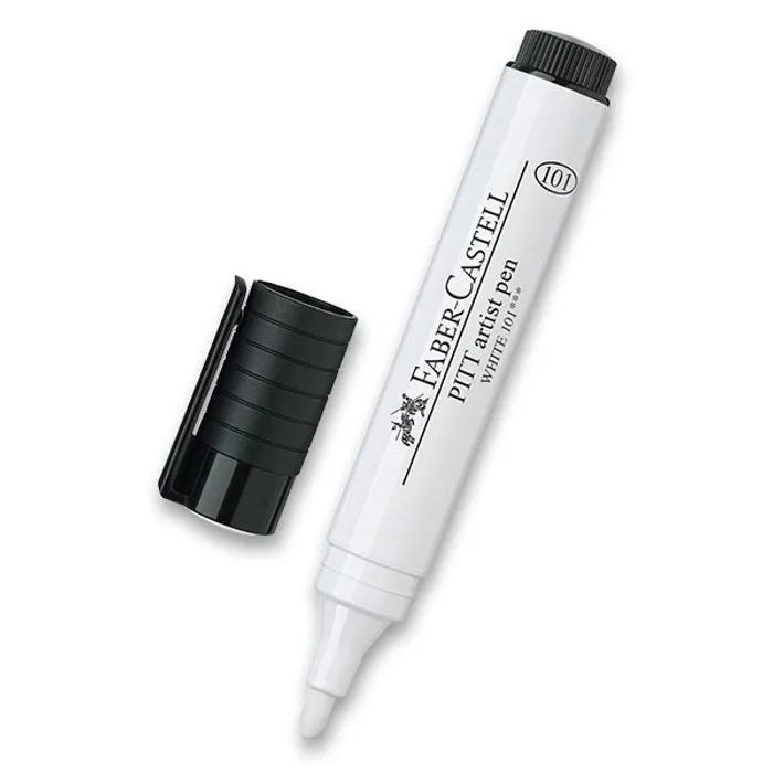Główne zdjęcie produktu Popisovač Faber-Castell Pitt Artist Pen Bullet Nib - bílý