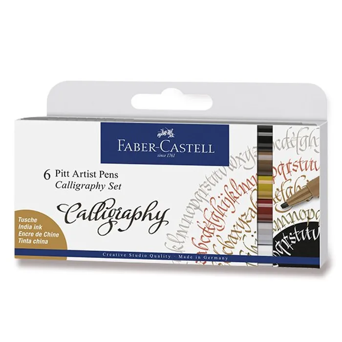 Główne zdjęcie produktu Popisovač Faber-Castell Pitt Artist Pen Calligraphy - 6 kusů